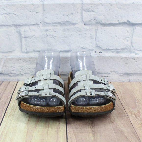 Birkenstock Xenia Gray Soft Footbed 3-Straps Sandals Size Eu 38 US 7 - Picture 4 of 11